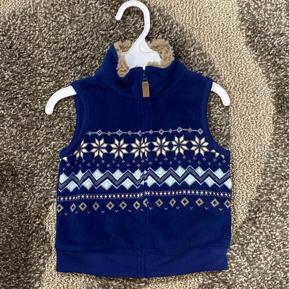 Carters Baby Boy Full Zip Fleece Layering Utility Vest 18 Months